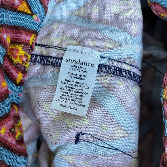 Sundance Kalini Shorts Womens S/M Mixed Print Multi Cuffed Boho Pockets Tassel - Picture 9 of 9